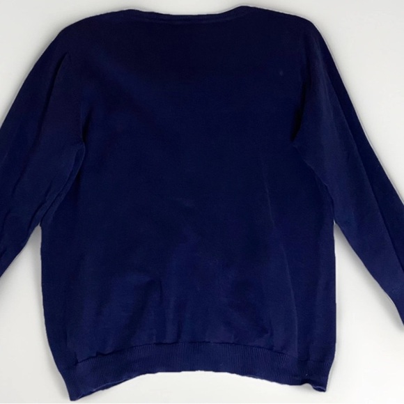 Navy Cardigan Sweater Gold Nautical Sailor Button Sz M Academia Career Office - Picture 2 of 6